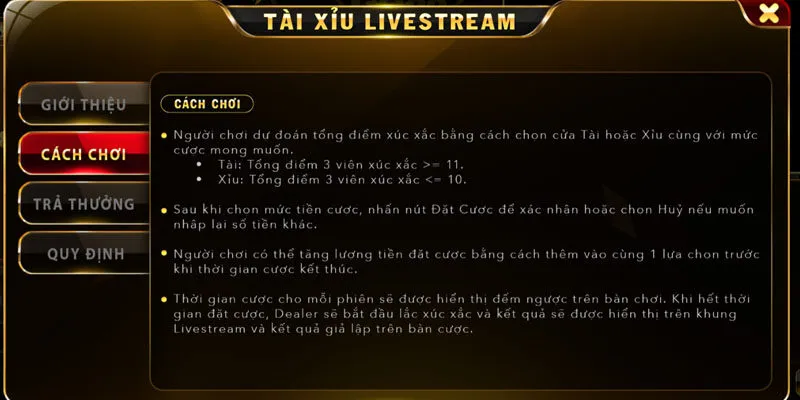 Tài Xỉu Livestream Go88 Cược Đơn Giản, Thắng Lợi Lớn Bí kíp đặt cược Tài Xỉu Livestream Go88 có lợi nhuận